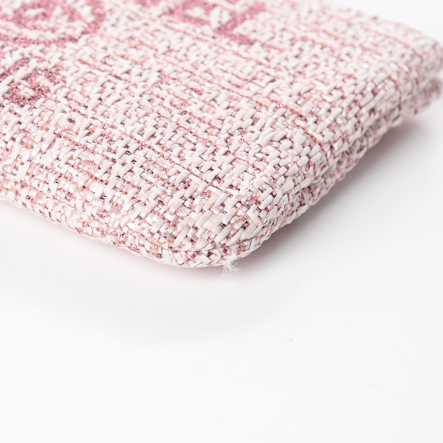 Chanel Woven Straw Raffia Deauville Cosmetic Pouch Pink 9 of 10