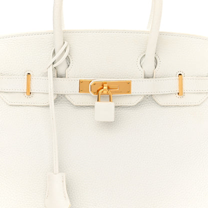 Hermes Taurillon Clemence Birkin 30 White 7 of 14