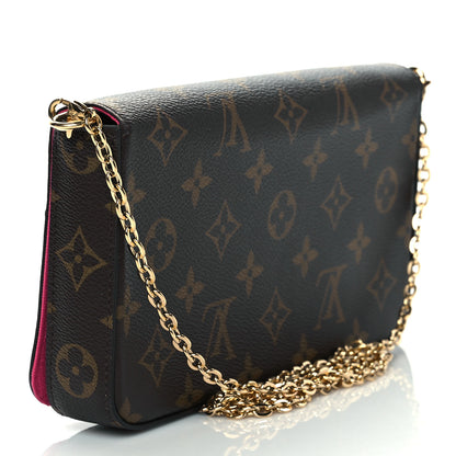 Louis Vuitton Monogram 2021 Christmas Animation Hollywood Pochette Felicie Chain Wallet Fuchsia 3 of 9
