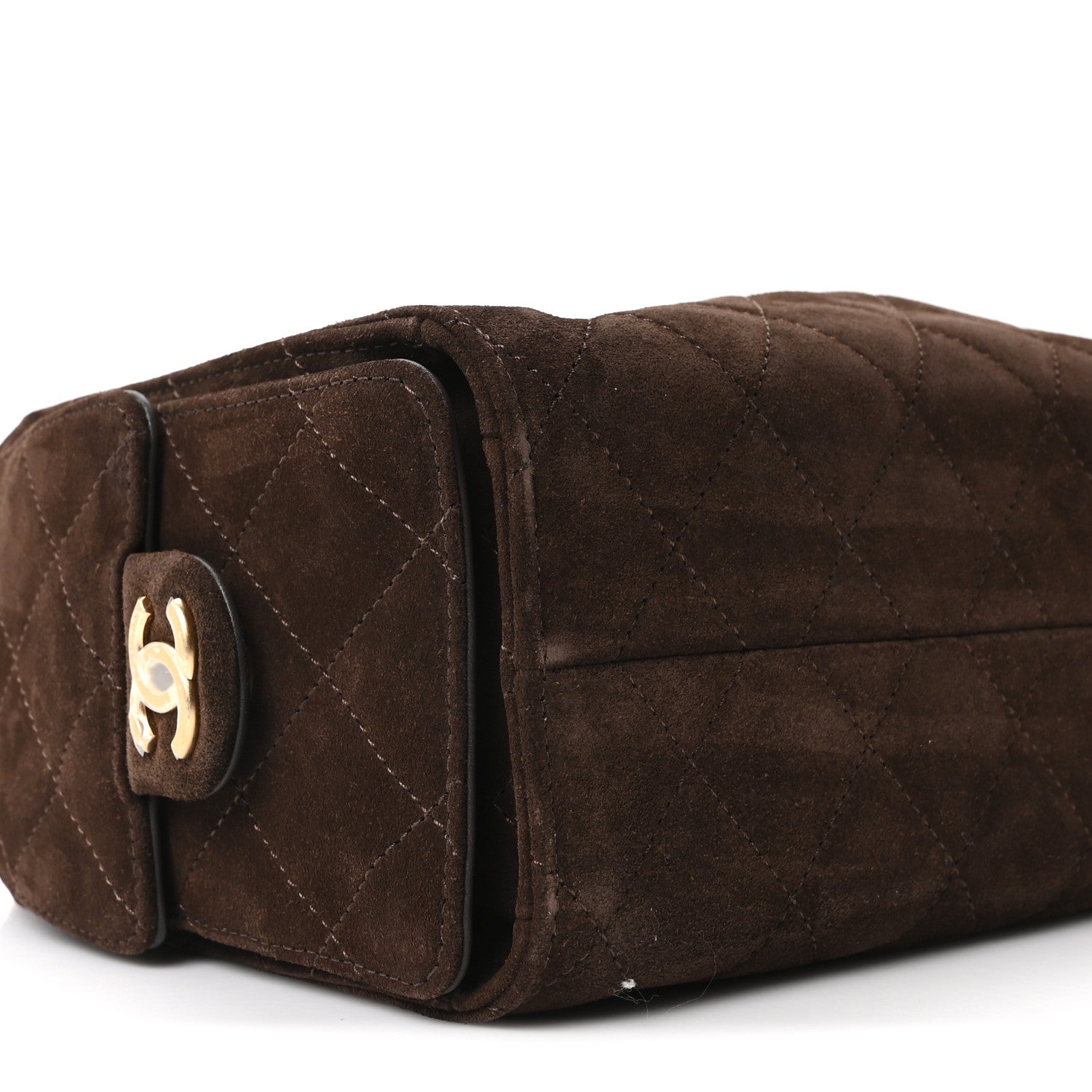 Chanel Suede Quilted Mini Chanel 25 Handbag Dark Brown 17 of 21
