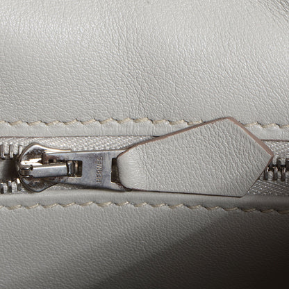 Hermes Veau Swift Perforated Mini Sac Berline Craie Gris Perle 5 of 19