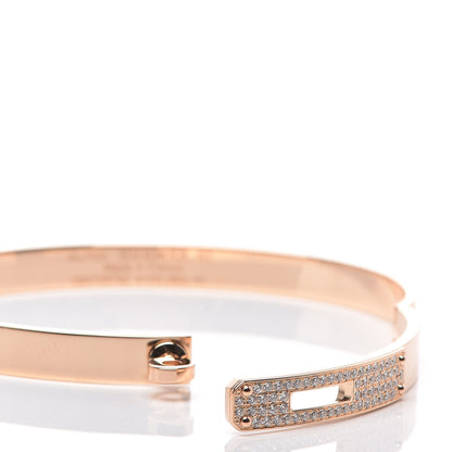 Hermes 18K Rose Gold Diamond PM Kelly Pave Bracelet ST 4 of 5