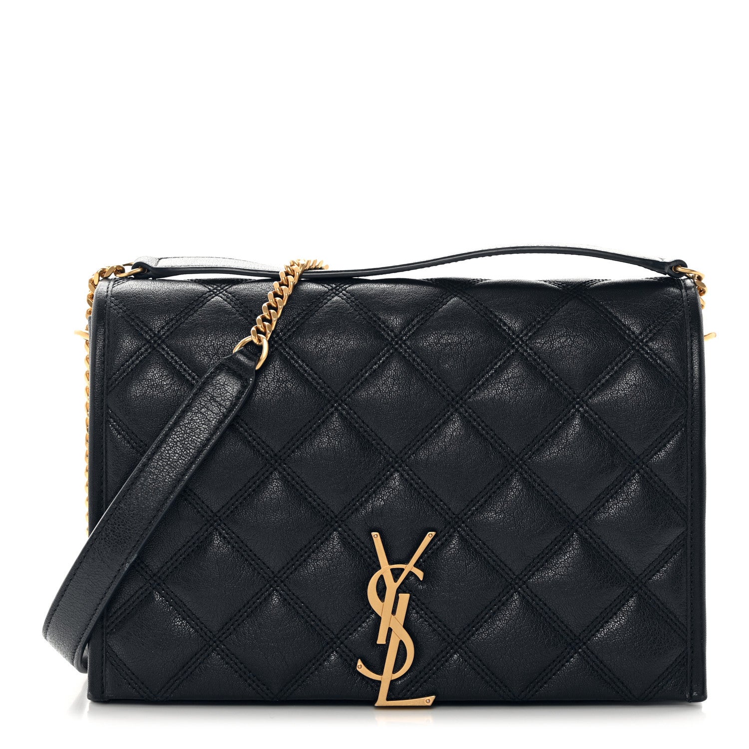 Saint Laurent Lambskin Quilted Mini Becky Chain Bag Navy 1 of 14