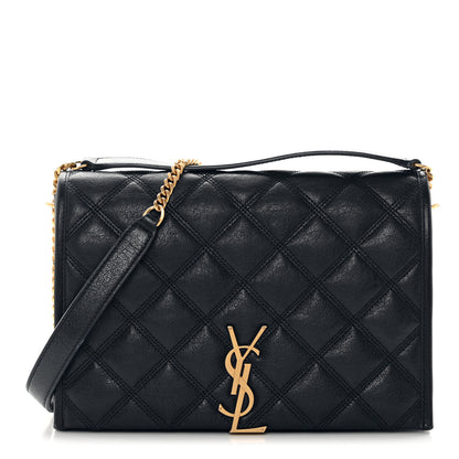 Saint Laurent Lambskin Quilted Mini Becky Chain Bag Navy 1 of 14