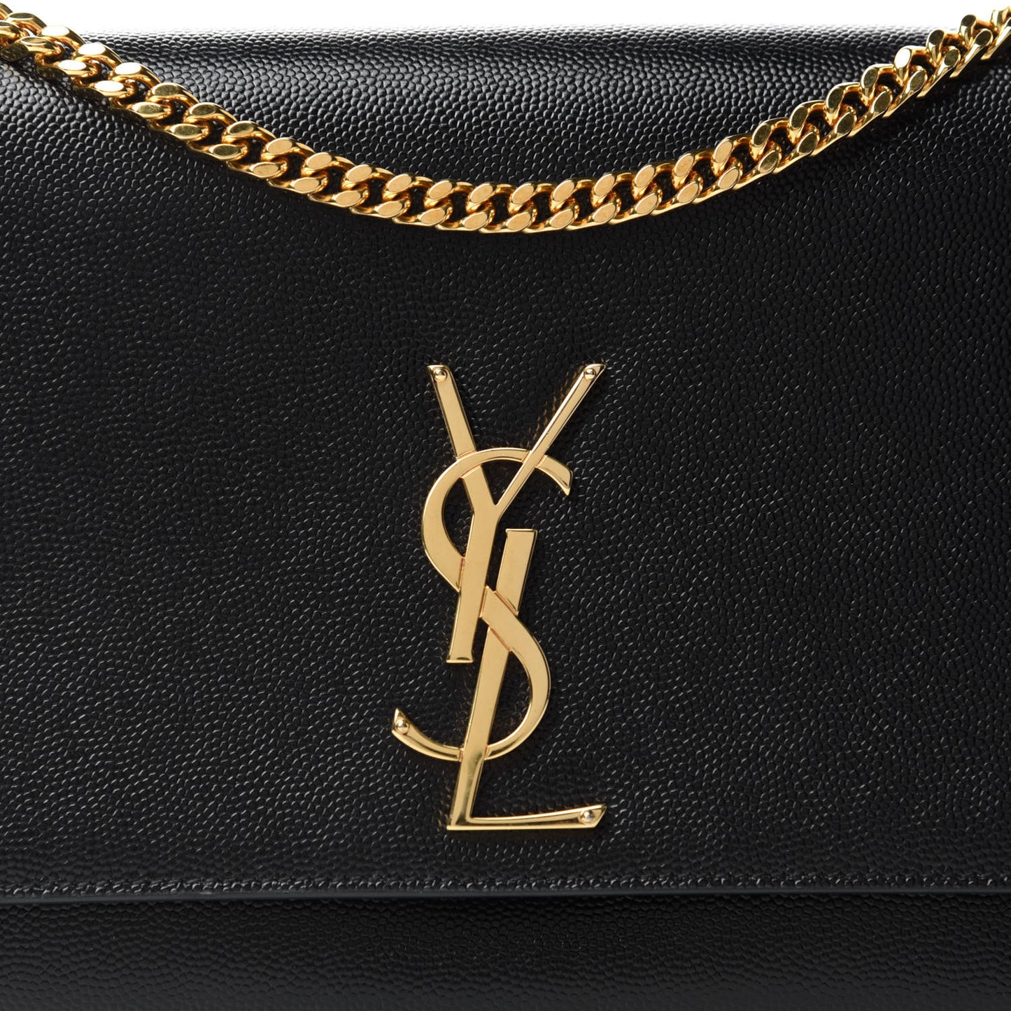 Grain De Poudre Medium Classic Monogram Kate Satchel Black