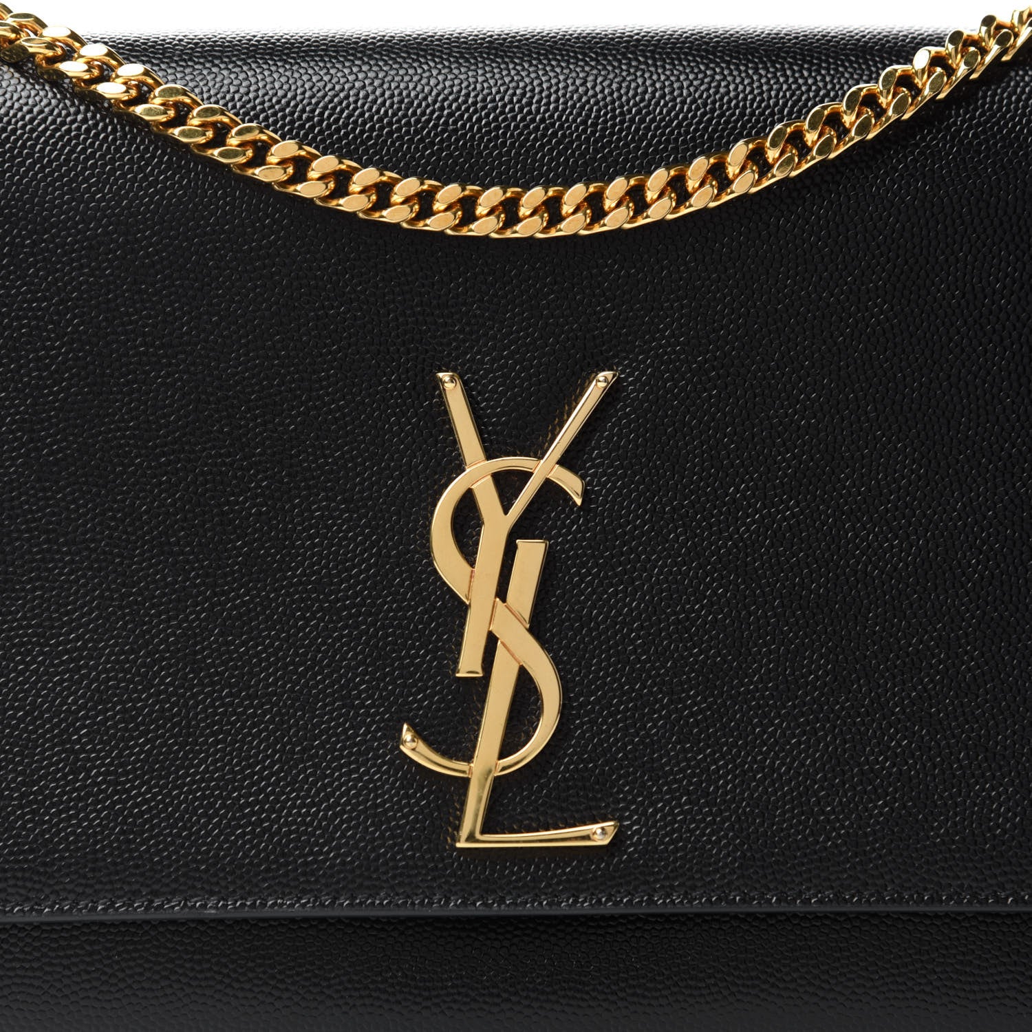 Saint Laurent Grain De Poudre Medium Classic Monogram Kate Satchel Black 10 of 10