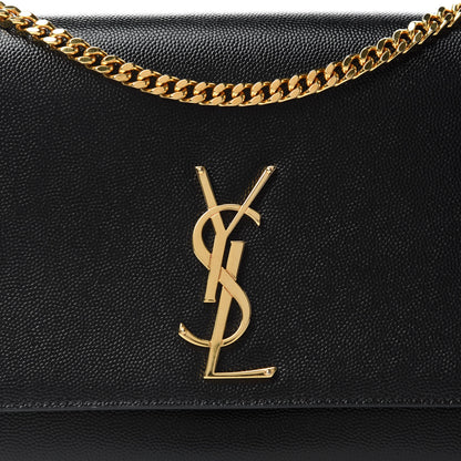Saint Laurent Grain De Poudre Medium Classic Monogram Kate Satchel Black 10 of 10