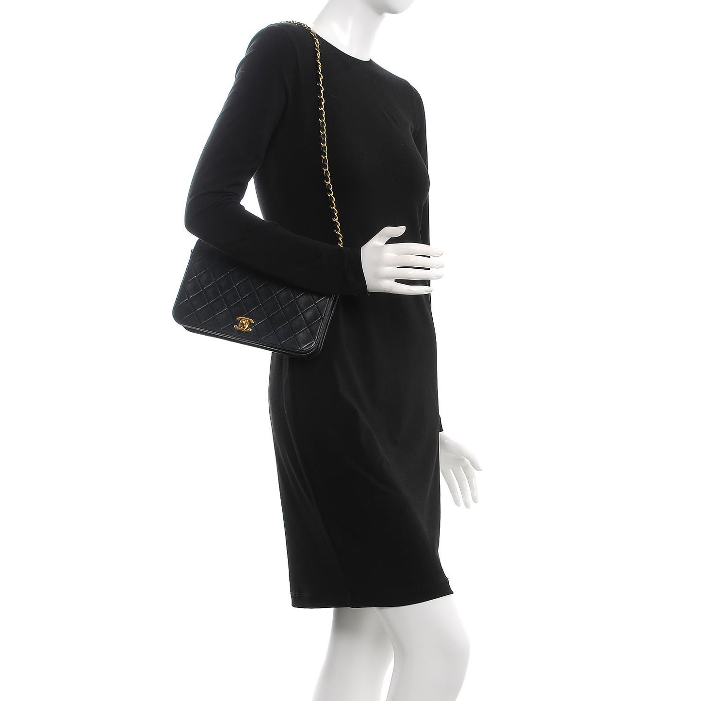 Lambskin Quilted Small Single Flap Black