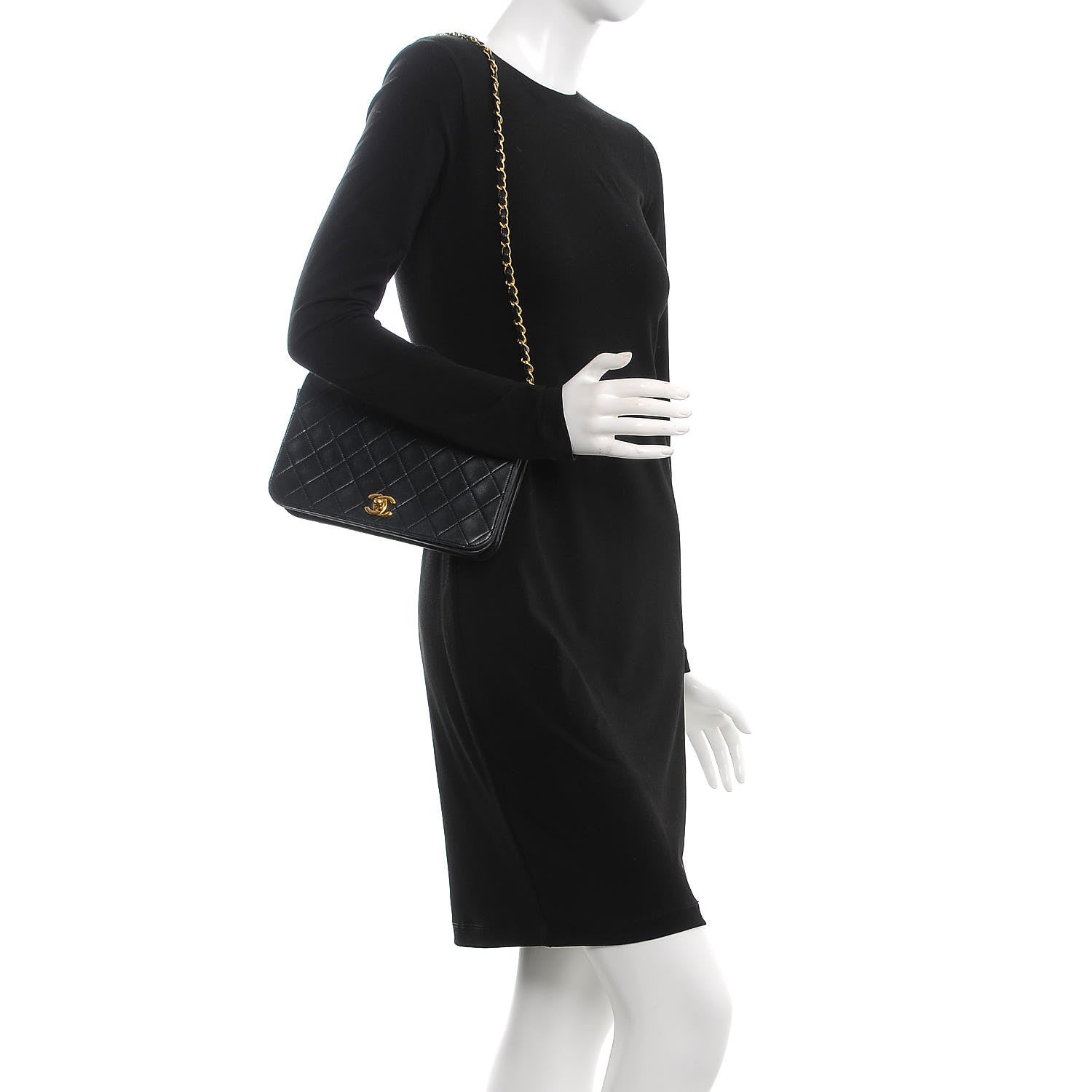 Chanel Lambskin Quilted Small Single Flap Black 2 of 14