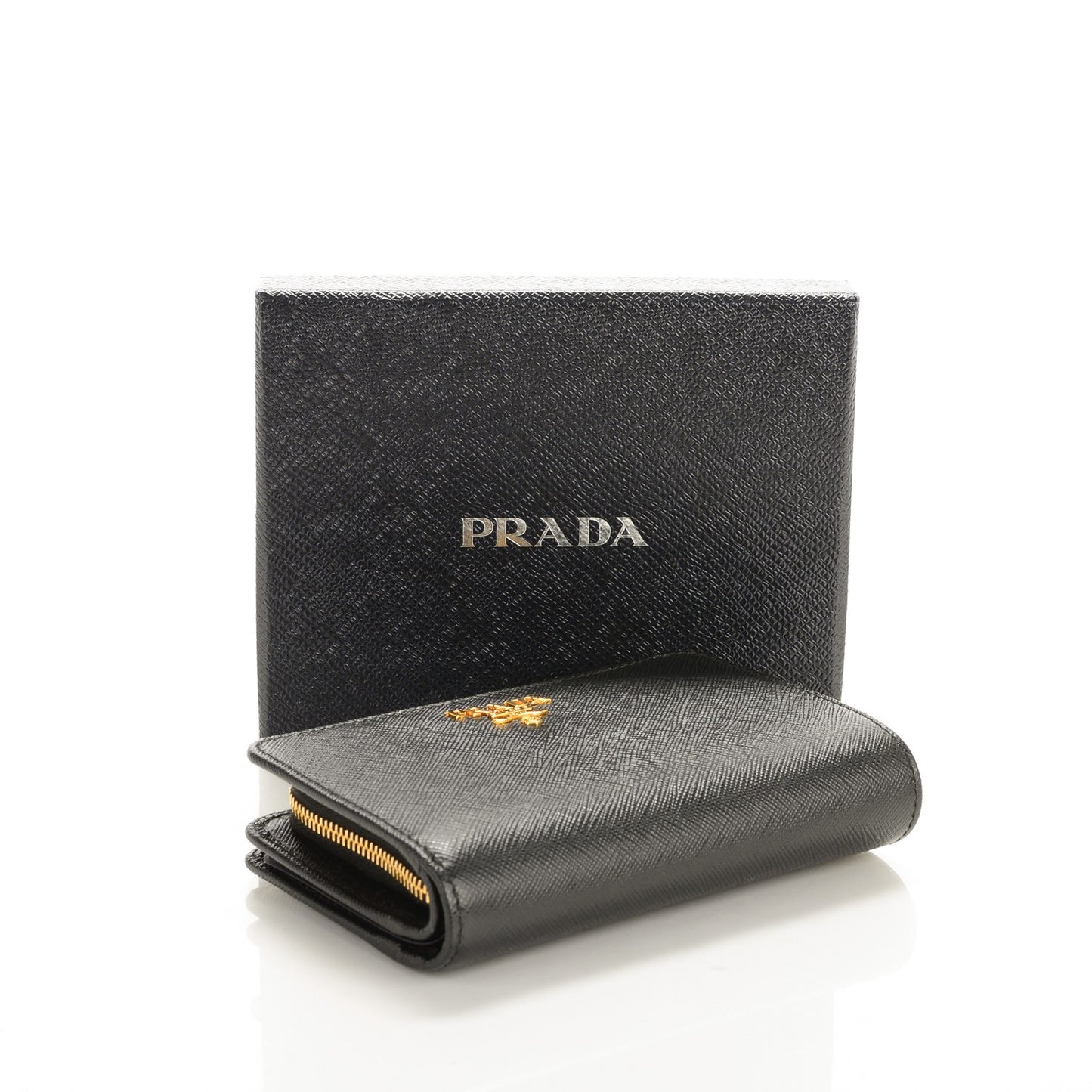 Saffiano Metal Compact Wallet Black