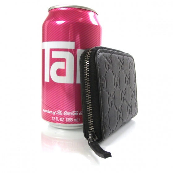 Guccissima Train Pass Case Wallet Black
