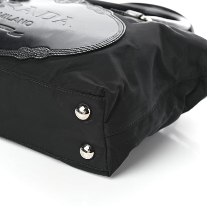 Prada Tessuto Nylon Spazzolato Logo Tote Black 9 of 9