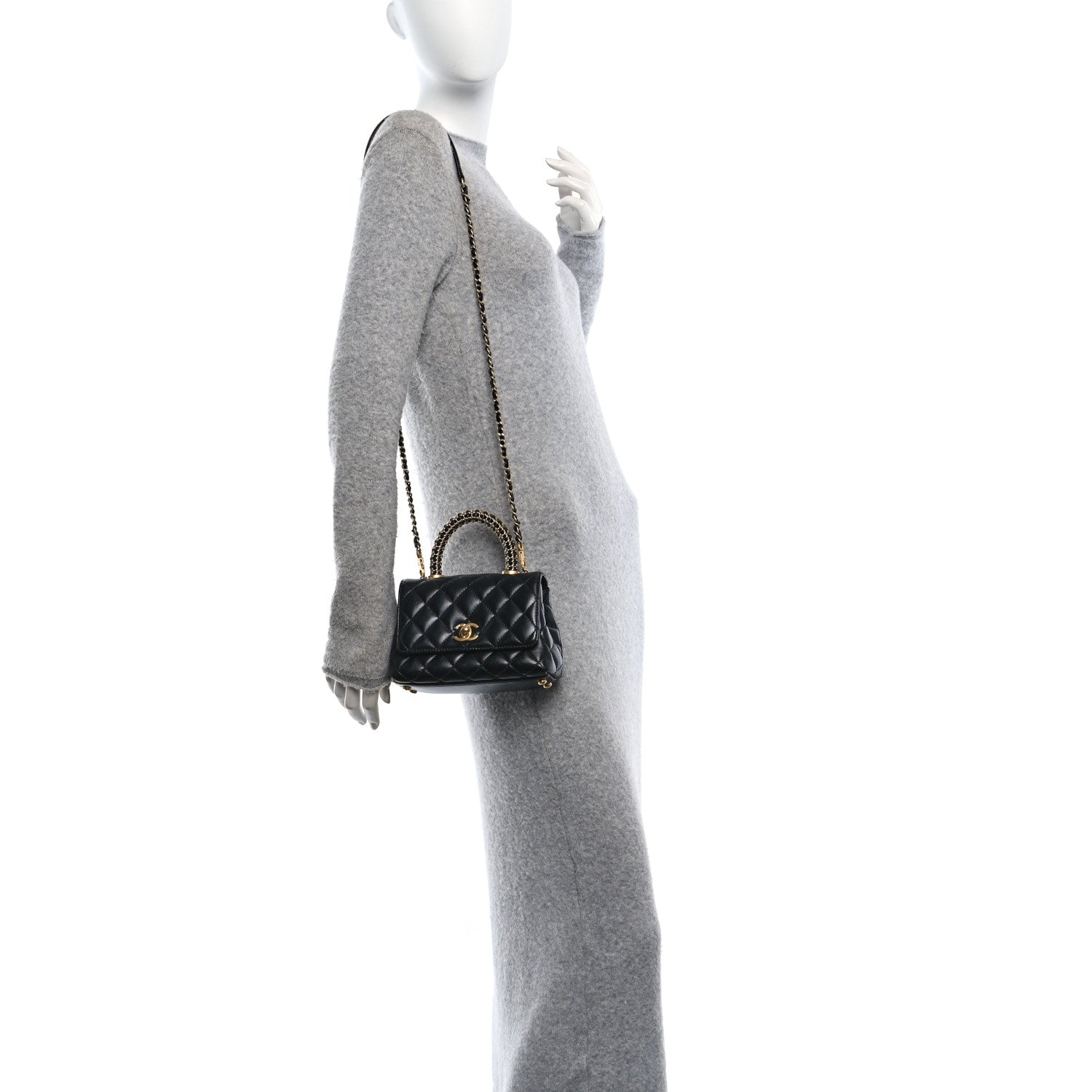 Chanel Calfskin Quilted Extra Mini Coco Handle Flap Black 2 of 11