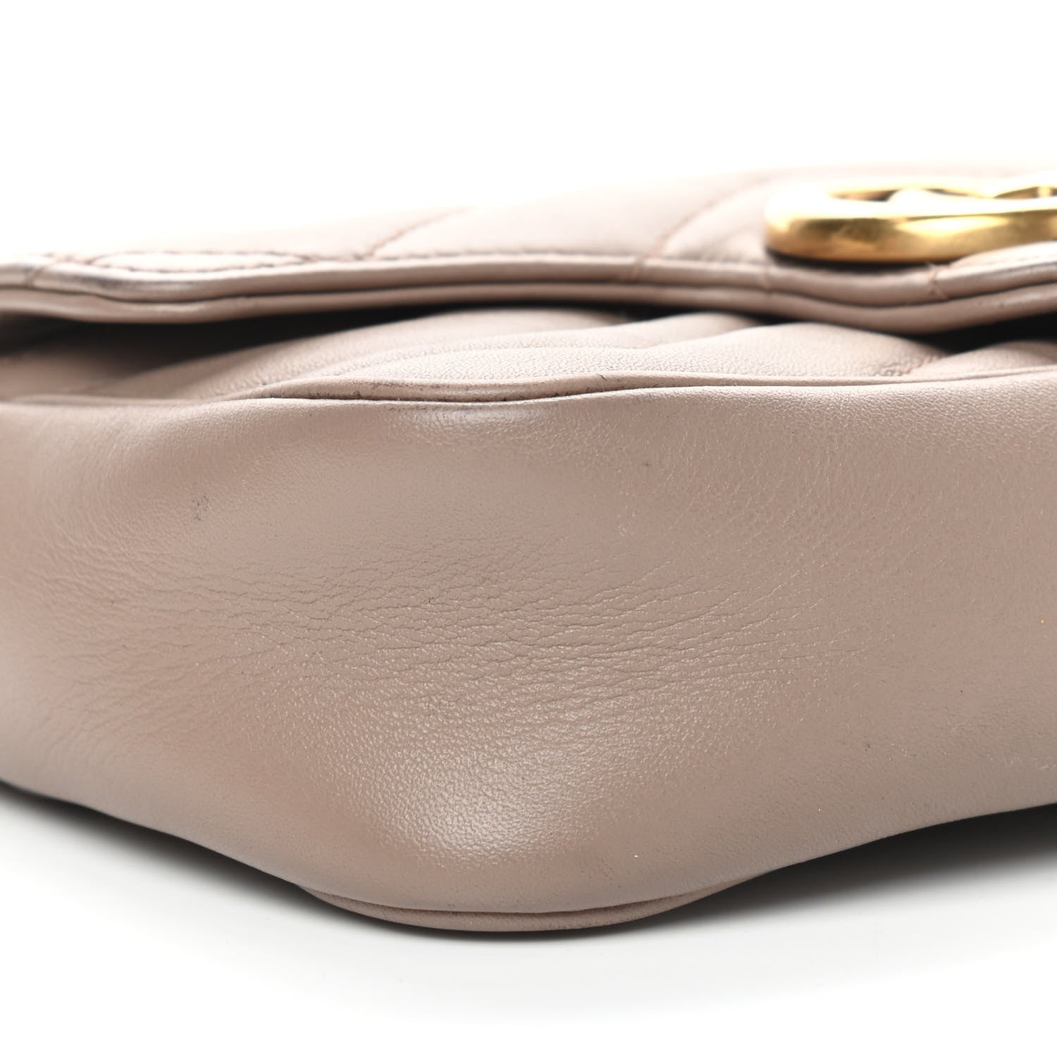 Gucci Calfskin Matelasse Super Mini GG Marmont Shoulder Bag Porcelain Rose 8 of 14
