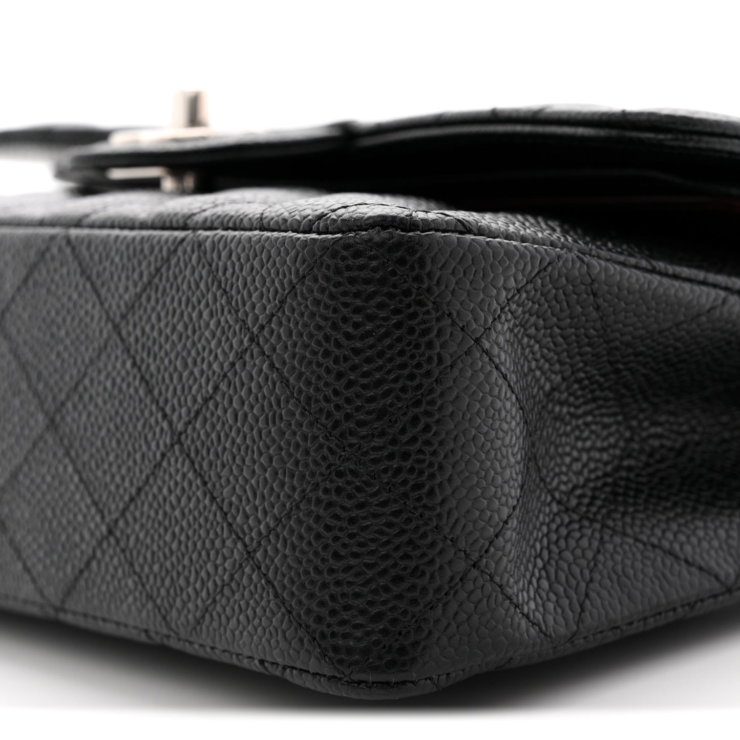 Caviar Quilted Small Double Flap Black