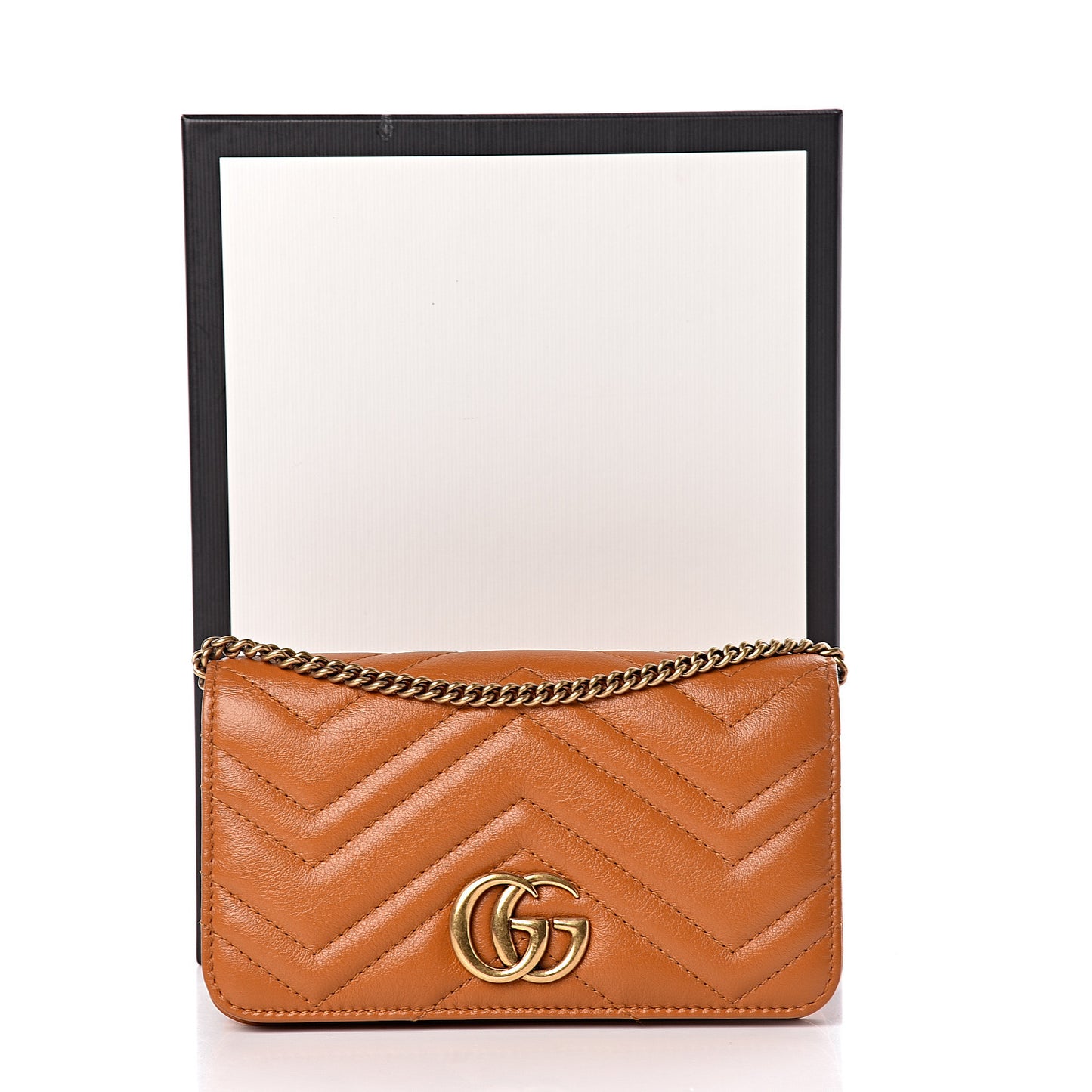 Calfskin Matelasse GG Marmont Mini Bag Cognac