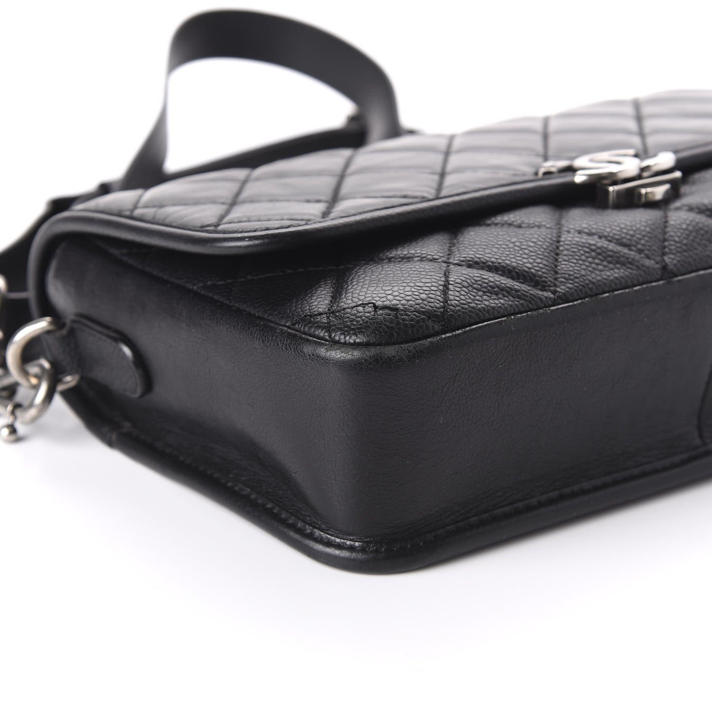 Caviar Iridescent Calfskin Quilted Medium Daily Carry Messenger Black