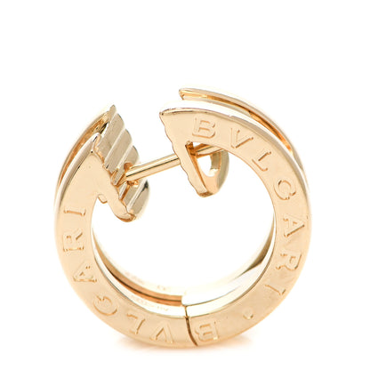 Bulgari 18K Yellow Gold Diamond Small B.Zero1 Hoop Earrings 6 of 7