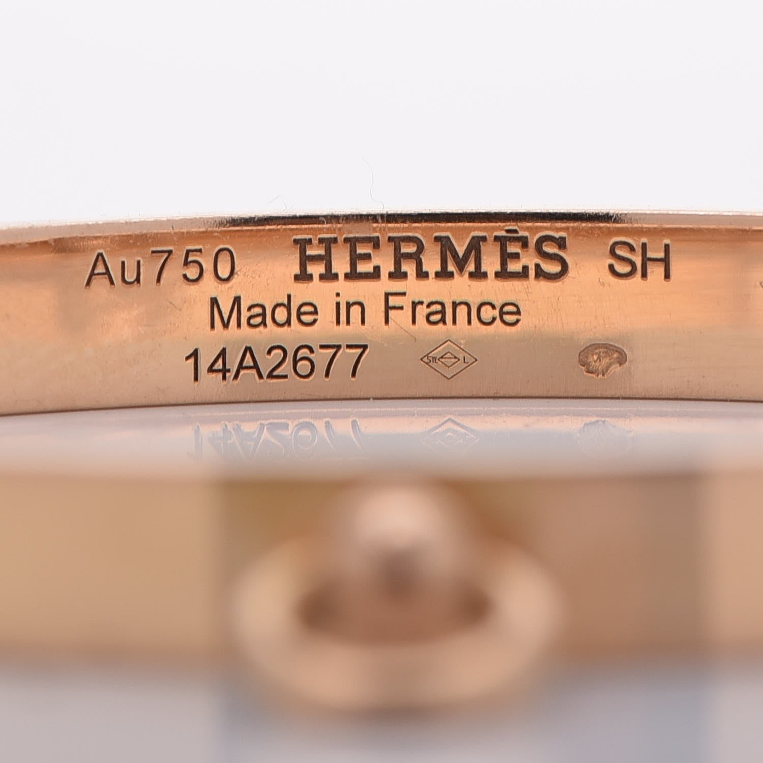 Hermes 18K Rose Gold PM Collier De Chien Bracelet SH 9 of 10