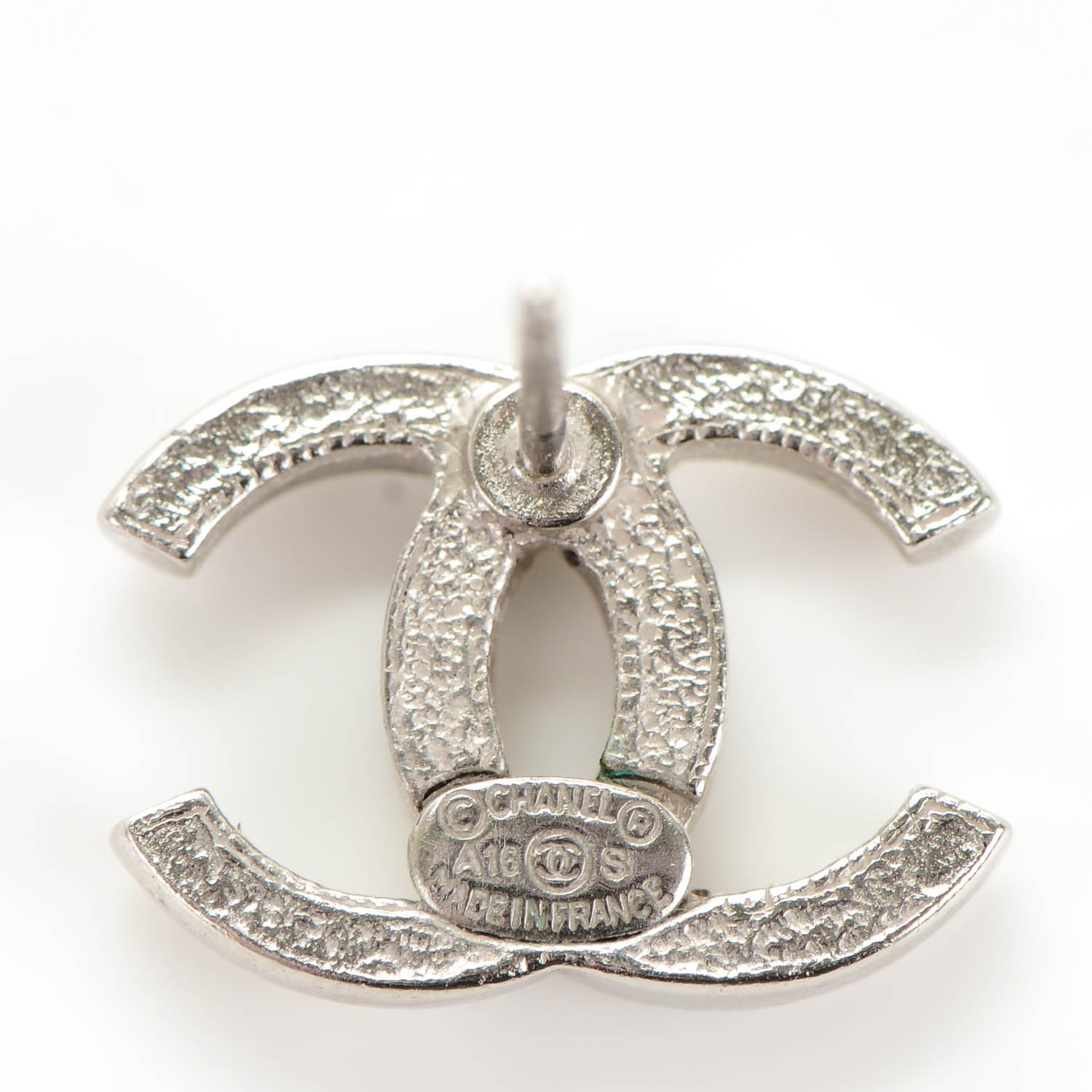 Chanel Crystal CC Earrings Silver 5 of 6