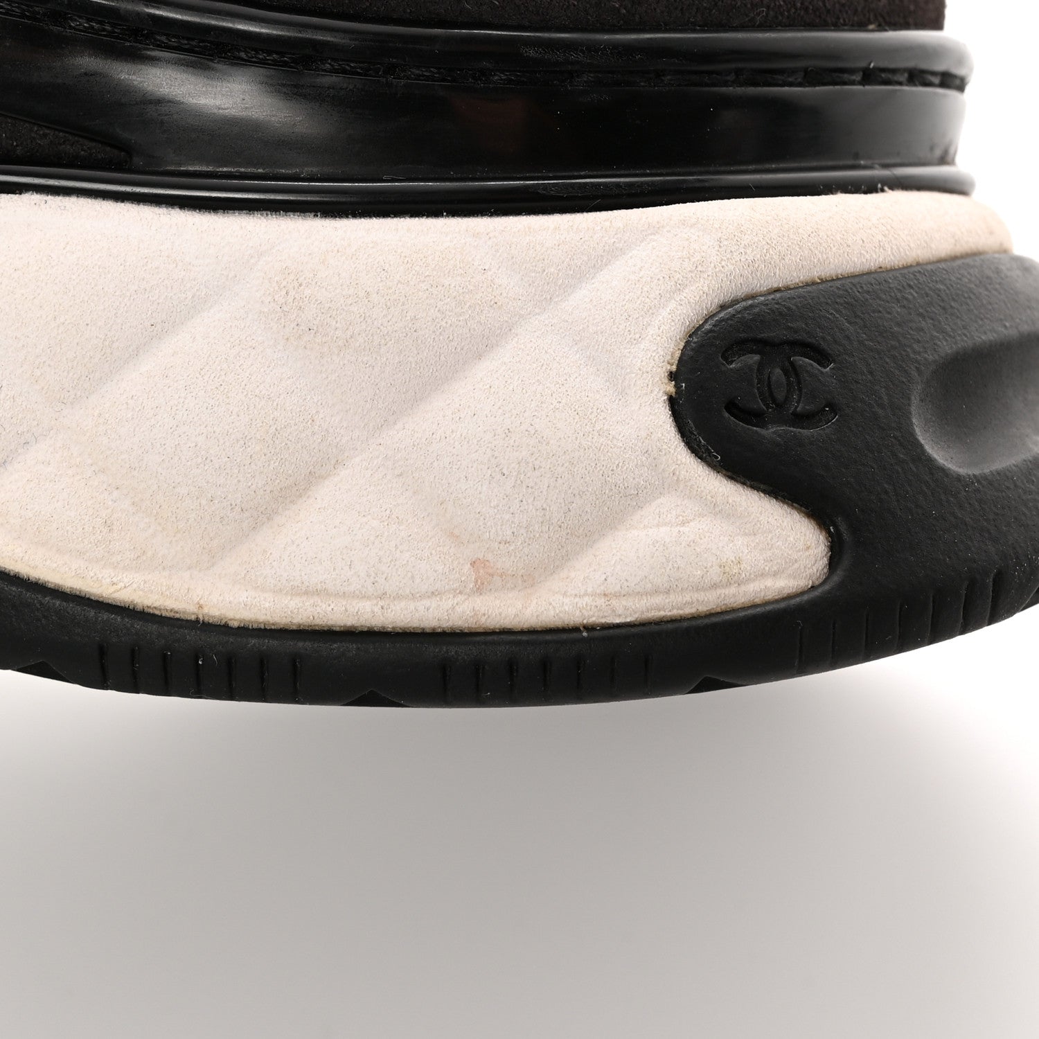 Chanel Fabric Suede Calfskin CC Sneakers 40 Gray 10 of 13