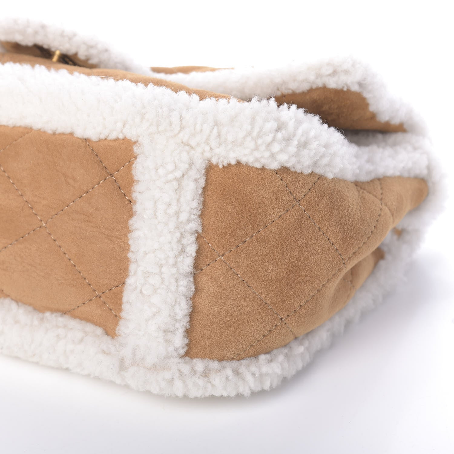 Chanel Shearling Lambskin Quilted Coco Neige Single Flap Beige 9 of 9