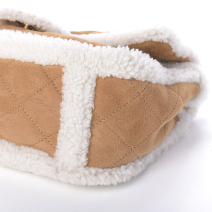 Chanel Shearling Lambskin Quilted Coco Neige Single Flap Beige 9 of 9