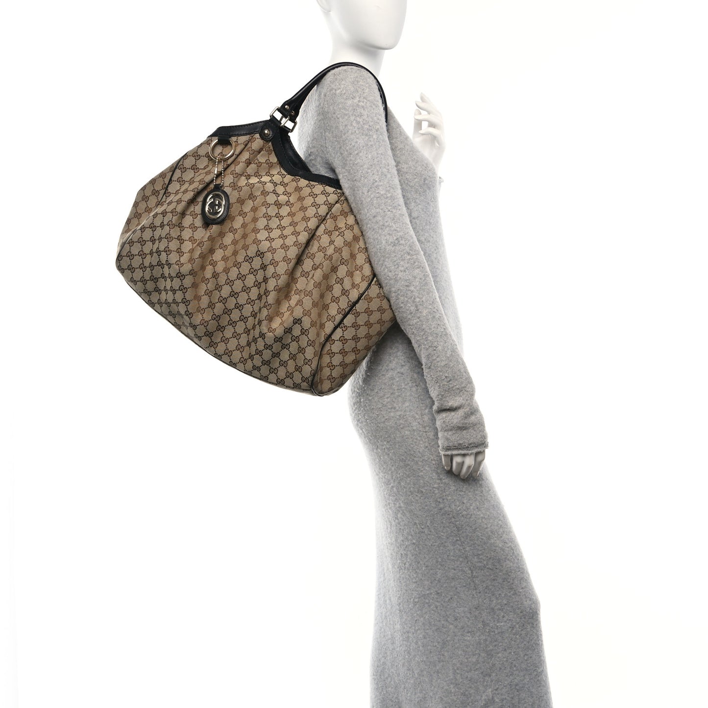 Monogram Large Sukey Tote Beige Ebony Black