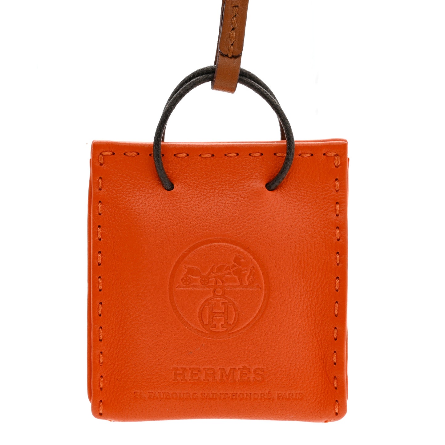 Milo Lambskin Swift Shopping Bag Charm Feu Gold