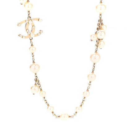 Chanel Graduated Pearl CC Long Necklace Gold 5 of 6