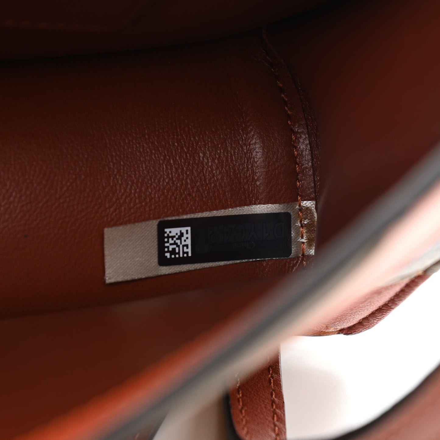 Calfskin Patchwork Alphabet Clutch On Chain Sepia Brown