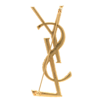 Saint Laurent Brass Cassandre Opyum YSL Twisted Brooch Gold 3 of 5