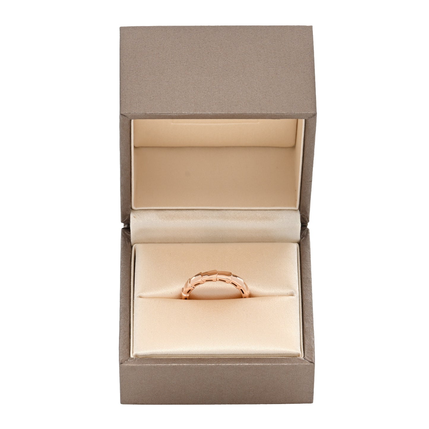 18K Rose Gold Serpenti Viper Band Ring 52 6