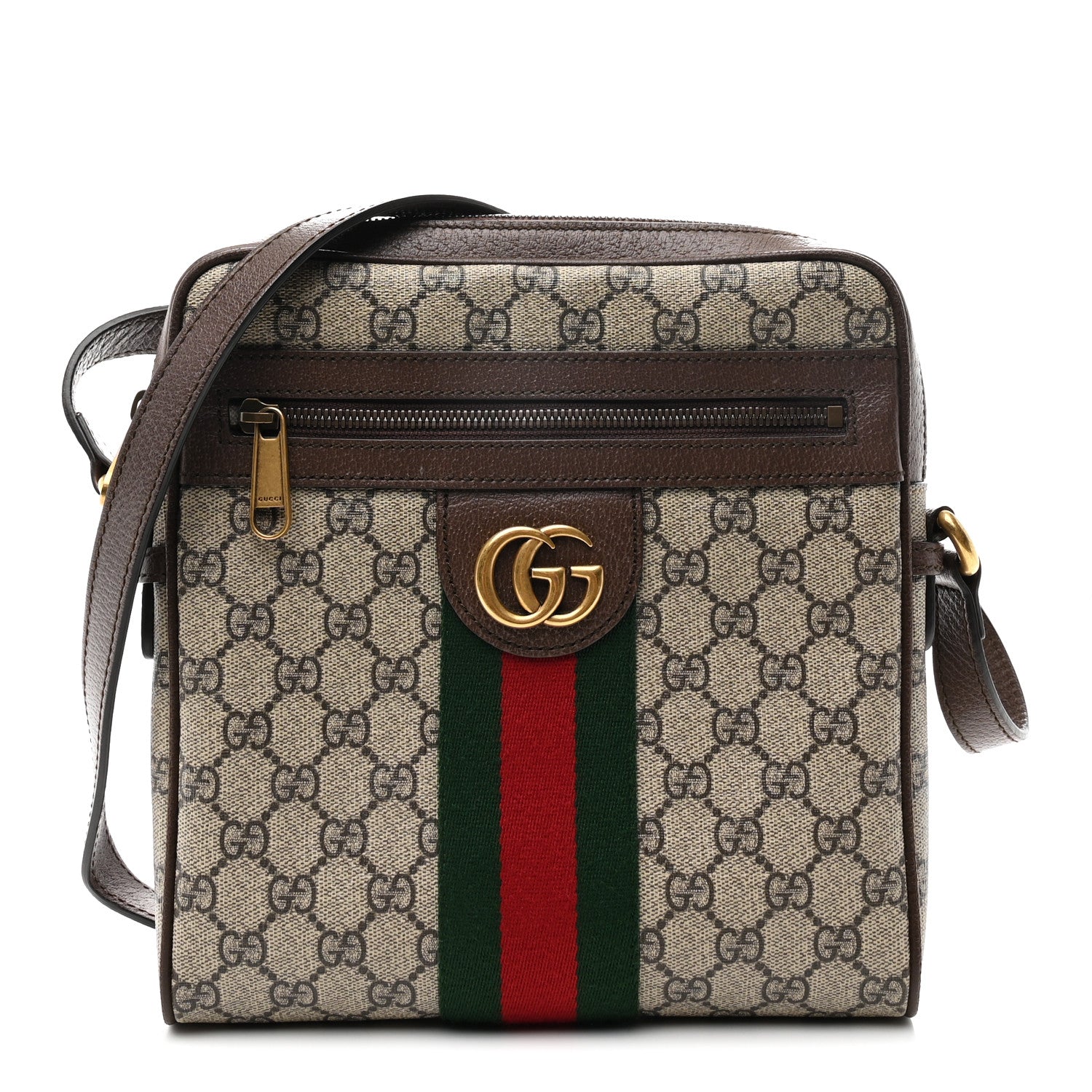 Gucci GG Supreme Monogram Web Small Ophidia Messenger Bag Brown 1 of 10