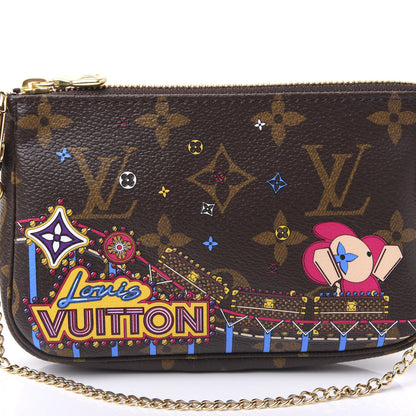 Louis Vuitton Monogram 2020 Christmas Animation Roller Coaster Mini Pochette Accessories Pivoine 9 of 10