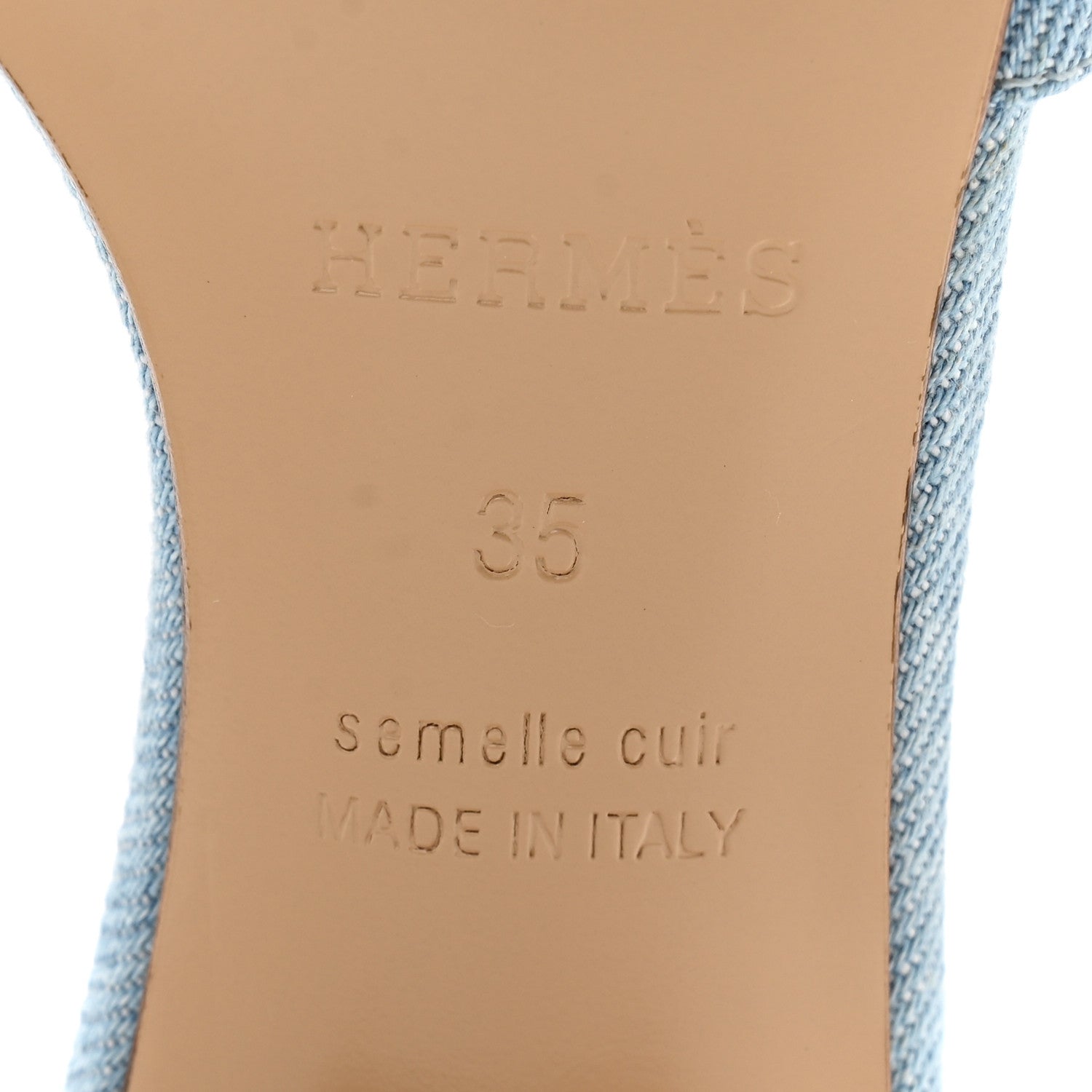 Hermes Denim Oasis Sandals 35 Bleu Clair 7 of 11