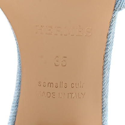Hermes Denim Oasis Sandals 35 Bleu Clair 7 of 11