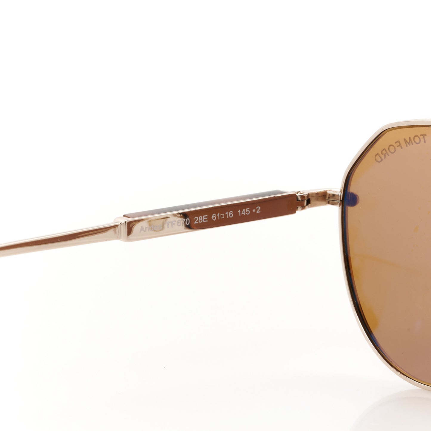 Metal Andes Pilot Sunglasses TF670 Gold