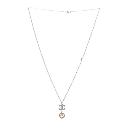 Chanel Crystal Pearl CC Lace Camellia Necklace Gold 3 of 5