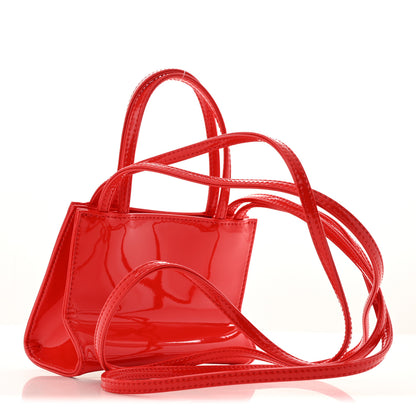 Telfar Patent Vegan Leather Small Shopping Bag Red 3 of 11