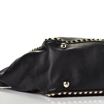 Valentino Garavani Vitello Medium Rockstud Tote Black 8 of 10