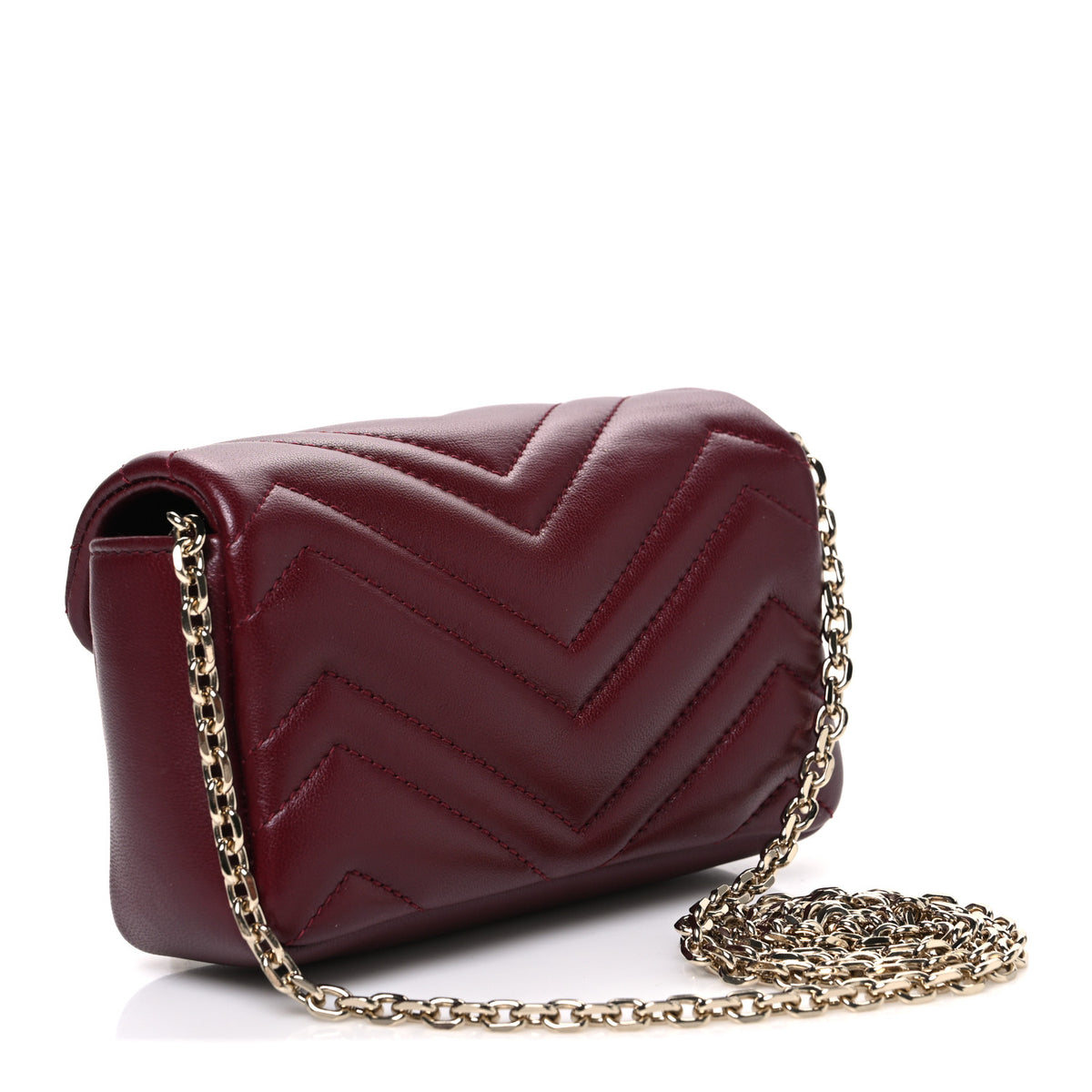 Lambskin Matelasse Mini GG Marmont Shoulder Bag Rosso Ancora
