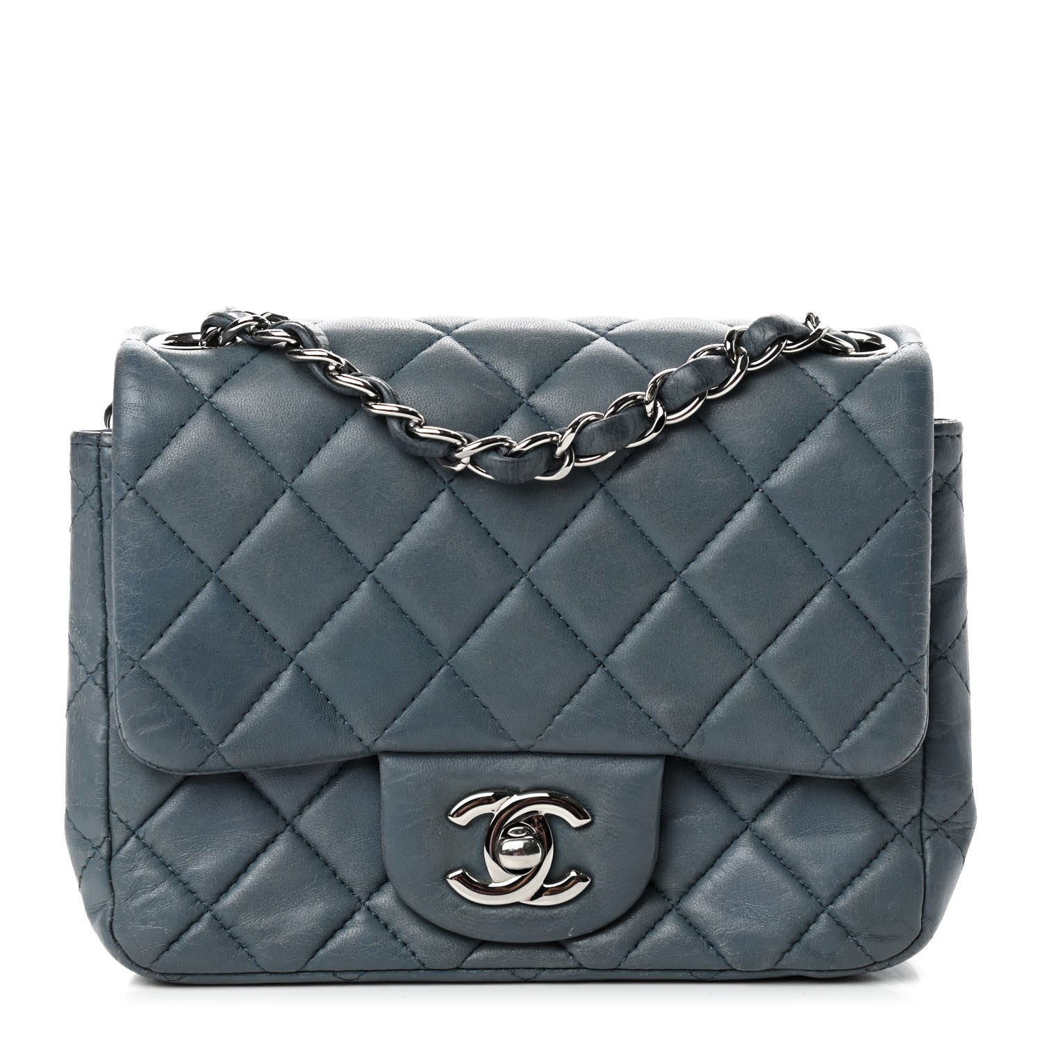 Chanel Lambskin Quilted Mini Square Flap Blue 1 of 10