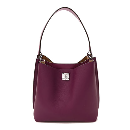 MCM Grained Calfskin Medium Milla Hobo Purple 1 of 8
