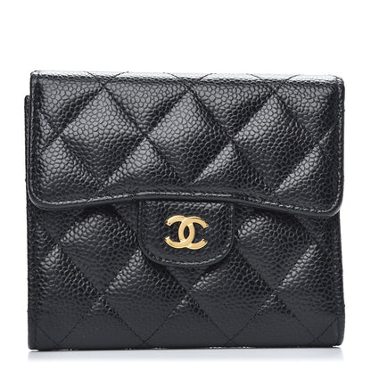 Chanel Caviar Quilted Compact Flap Wallet Black 1 of 10