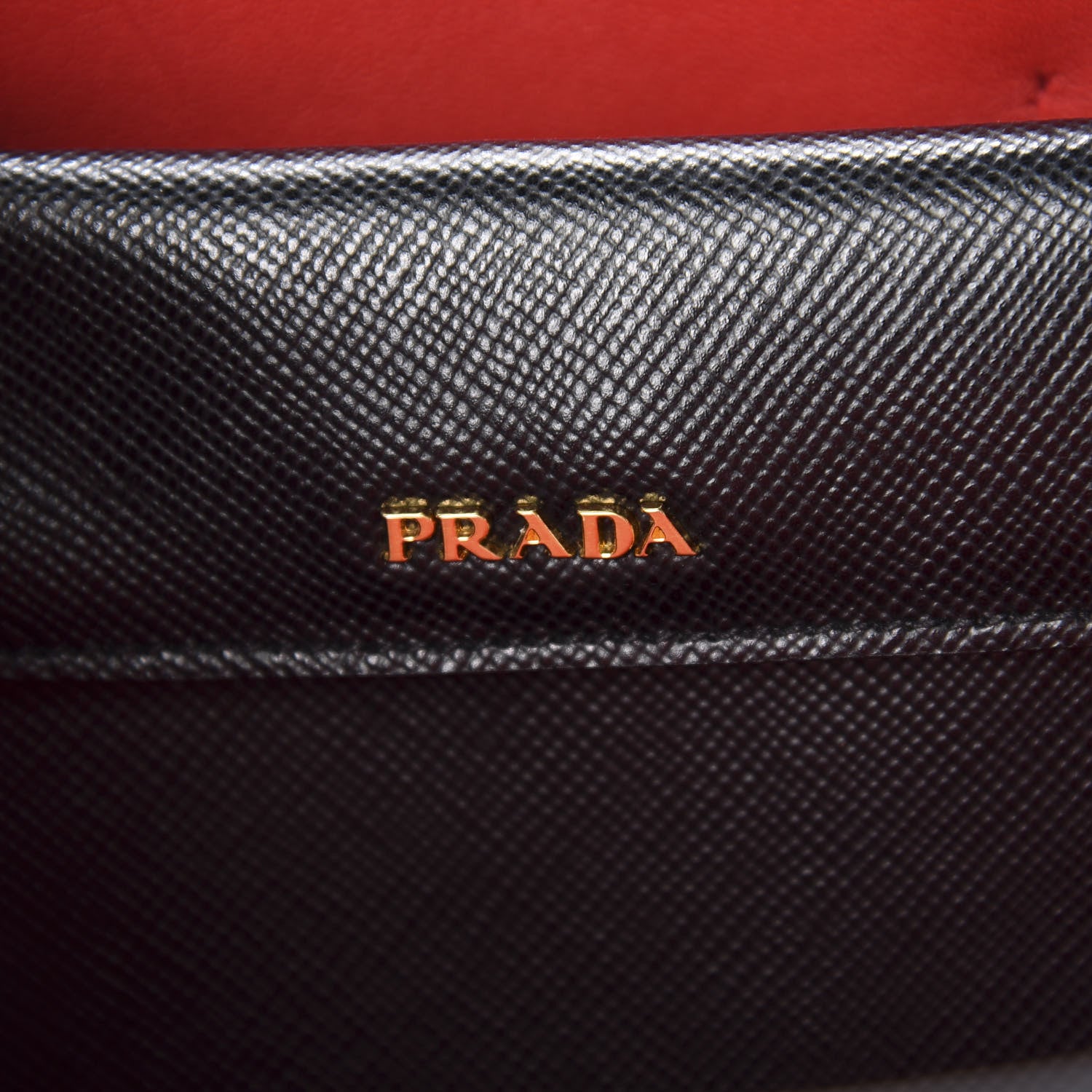 Prada Saffiano Cuir Medium Double Bag Black Fuoco 8 of 10