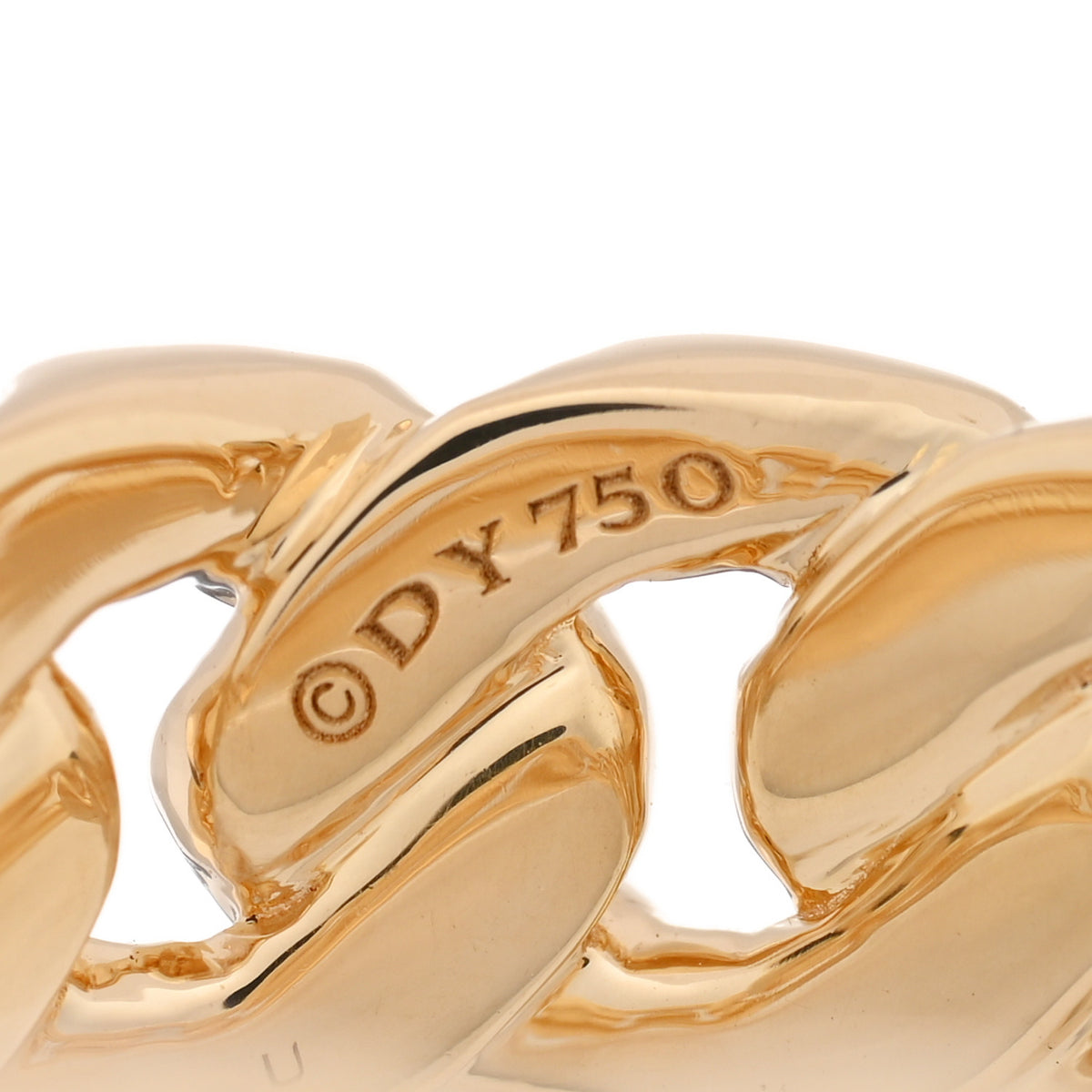 David Yurman 18K Yellow Gold 8mm Curb Chain Ring 65 11 4 of 4