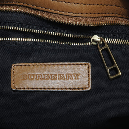Burberry Vintage Leather House Check Medium Ashwood Hobo 6 of 8