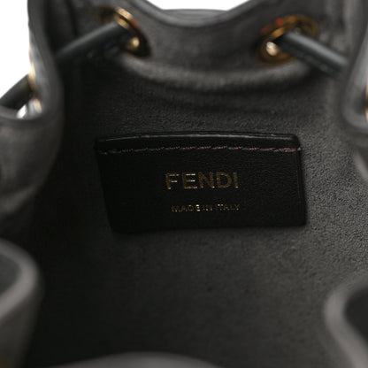 Fendi Chenille Vitello King FF Mini Mon Tresor Bucket Bag Antracite Asfalto 6 of 8