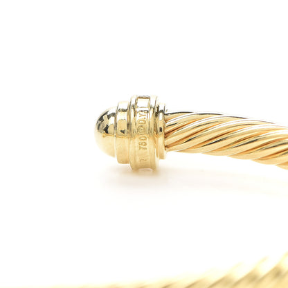 David Yurman 18K Yellow Gold Diamond 5mm Cable Classics Dome Bracelet 4 of 5